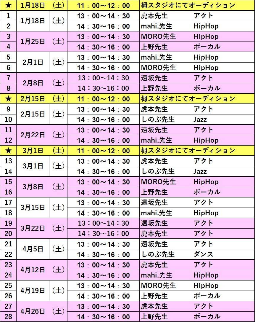 2025年1月〜4ワークショップのお知らせ